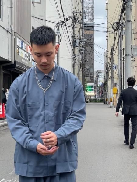 COOTIE (クーティー) T/W Work Shirt (T/Wワークシャツ) Smoke Blue