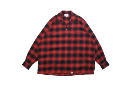 WAX ワックス Ombre check open shirtsオンブレチェックオープン
