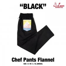【残り1点】CookMan (クックマン) Chef Pants Flannel Black (フランネルシェフパンツ) Black