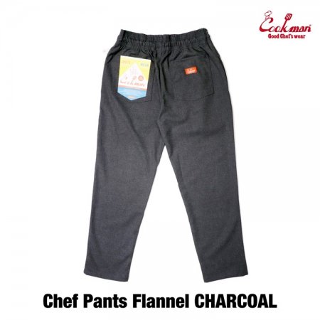 CookMan (クックマン) Chef Pants Flannel Charcoal (フランネルシェフ 