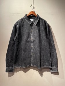 【40%OFF】ANASOLULE (アナソルール) Denim L/S Shirt(デニムシャツ)USED BLACK