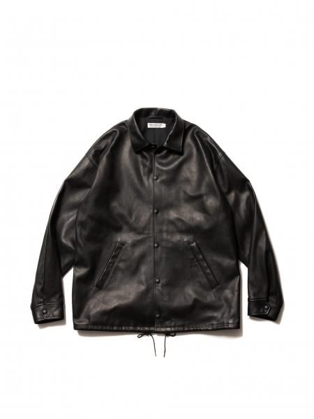 COOTIE (クーティー) Leather Coach Jacket (レザーコーチジャケット) Black