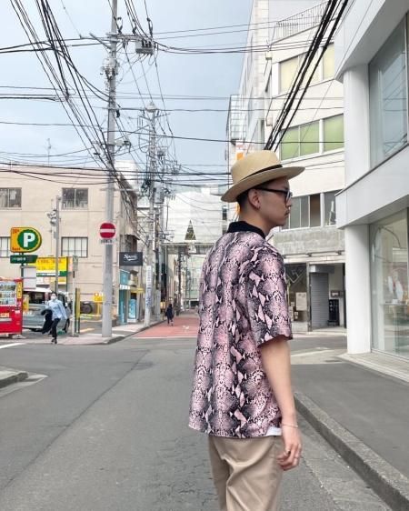 WACKO MARIA (ワコマリア) VELOUR POLO SHIRT S/S(TYPE-1)(ベロアポロシャツ) PINK