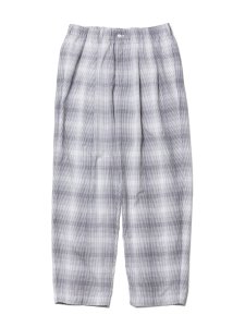 COOTIE (クーティー) Ombre Check 2 Tuck Easy Pants(オンブレチェック2タックイージーパンツ) White×Gray
