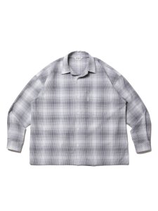 COOTIE (クーティー) Ombre Check L/S Shirt (オンブレチェックL/Sシャツ) White×Gray