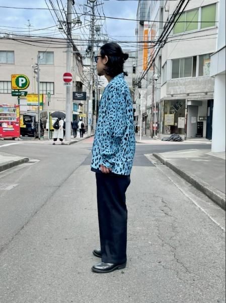 WACKO MARIA (ワコマリア) HAWAIIAN SHIRT L/S ( TYPE-1 ) (レオパード柄長袖ハワイアンシャツ) BLUE