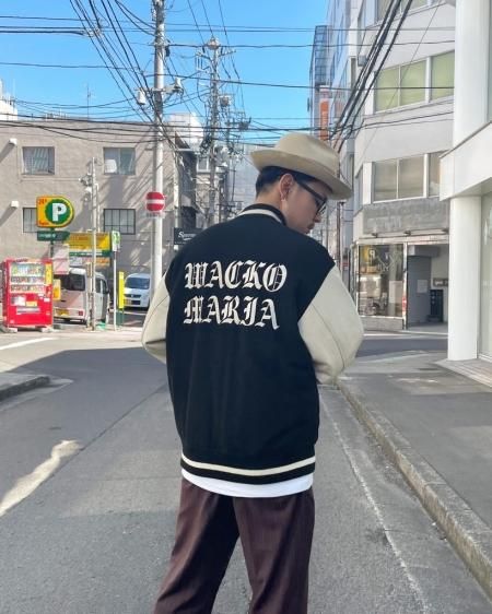 WACKO MARIA LEATHER VARSITY JACKET素材 - レザージャケット