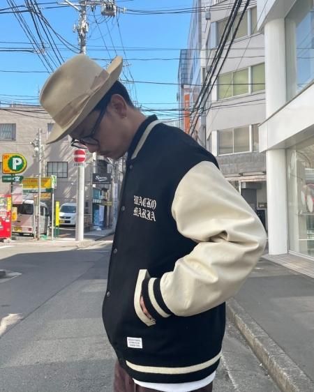 トラディショナルウェザーウエア wacko maria leather varsity jacket