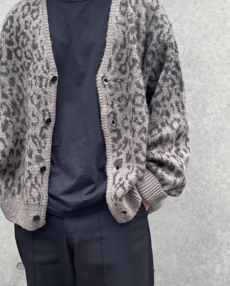 WAX (ワックス) Leopard cardigan (レオパード柄カーディガン) SAND