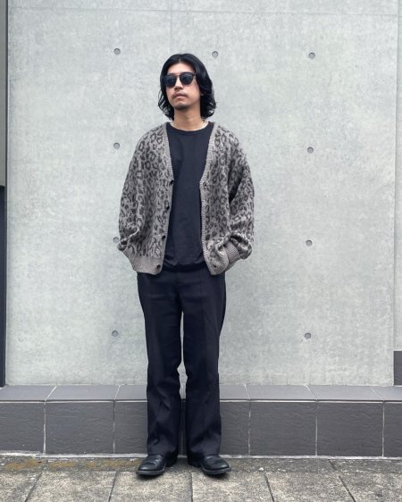 WAX (ワックス) Leopard cardigan (レオパード柄カーディガン) SAND