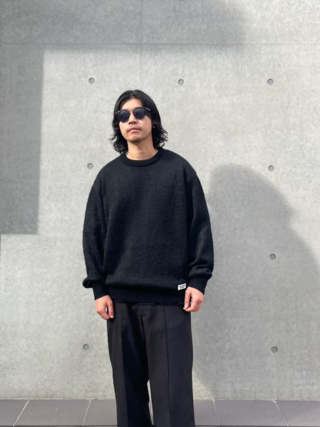 WACKO MARIA (ワコマリア) MOHAIR CREW NECK SWEATER(モヘアクルーネックセーター) BLACK