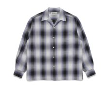WACKO MARIA (ワコマリア) OMBRE CHECK OPEN COLLAR SHIRT L/S(TYPE-1)(オンブレチェックオープンカラーシャツ) PURPLE