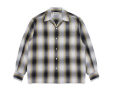 WACKO MARIA (ワコマリア) OMBRE CHECK OPEN COLLAR SHIRT L/S(TYPE-1)(オンブレチェックオープンカラーシャツ) YELLOW