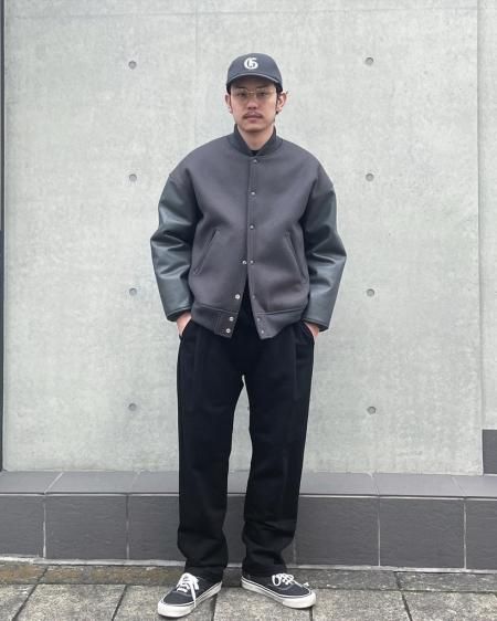 COOTIE (クーティー) Wool Melton Error Fit Stadium Jacket (ウールメルトンスタジアムジャケット) Gray