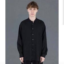 【残り1点】FORTUNA HOMME(フォルトゥナオム) Double Linen Shirts(ダブルリネンシャツ) BLACK