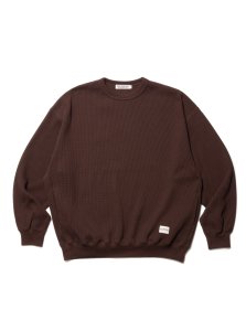 COOTIE (クーティー) Suvin Waffle L/S Crew (スビンワッフルロングスリーブクルー) Brown