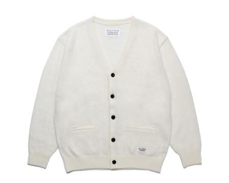 野村訓市さん着用モデルですWACKO MARIA MOHAIR CARDIGAN  モヘアカーディガン　白