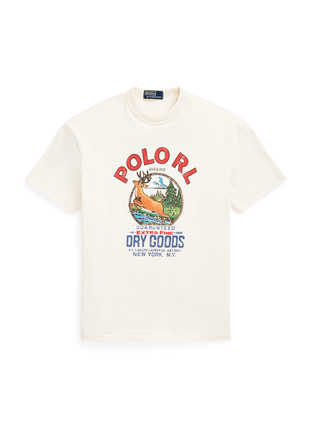 POLO RALPH LAUREN (ポロラルフローレン) クラシック フィット ロゴ ジャージー Tシャツ WHITE