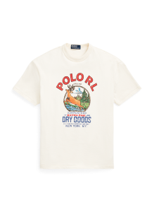 【残り2点】POLO RALPH LAUREN (ポロラルフローレン) クラシック フィット ロゴ ジャージー Tシャツ WHITE