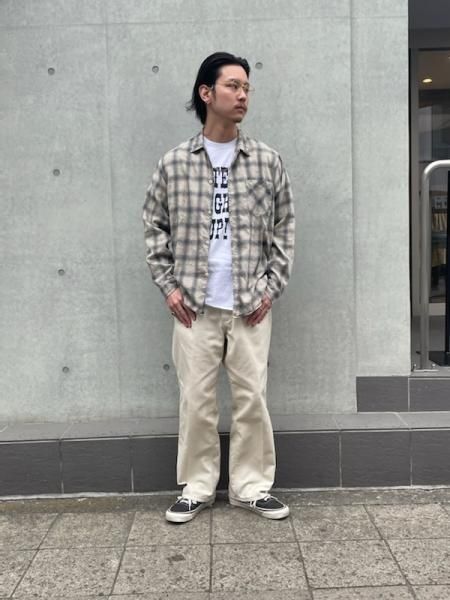 REMI RELIEF (レミレリーフ) オンブレ-ネルチェックSHIRT OFF WHITE