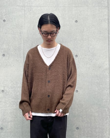 WAX (ワックス) Spring cardigan (シャギーカーディガ) BROWN