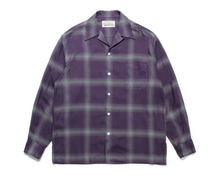 WACKO MARIA オンブレ チェック カラー シャツ L purple付属品タグ