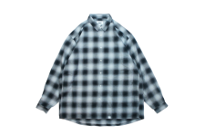 WAX (ワックス) Ombre check shirts (オンブレチェックシャツ) BLACK