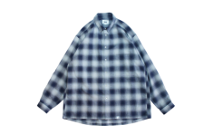 【残り2点】WAX (ワックス) Ombre check shirts (オンブレチェックシャツ) NAVY