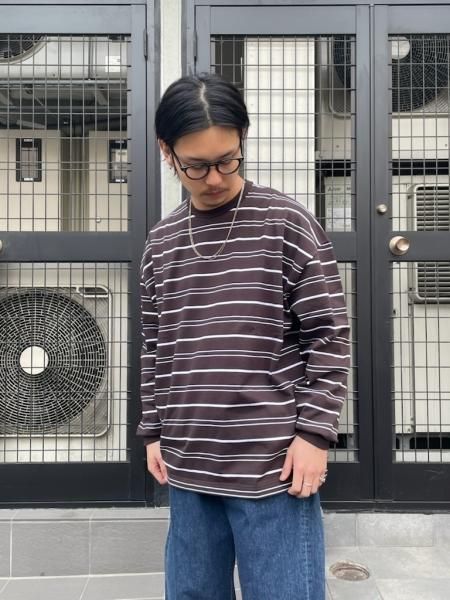 COOTIE (クーティー) Supima Border Oversized L/S Tee (スーピマ 