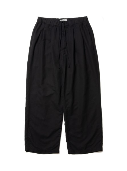 COOTIE (クーティー) Garment Dyed Double Cloth 2 Tuck Wide Easy Trousers ( 2タックワイドイージーパンツ) Black