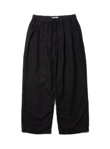 COOTIE (クーティー) Garment Dyed Double Cloth 2 Tuck Wide Easy Trousers (2タックワイドイージーパンツ) Black
