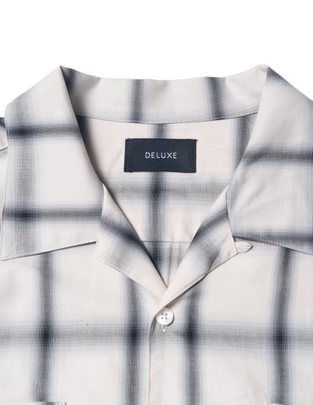 DELUXE (デラックス) LOWDOWN (オンブレチェックオープンカラーシャツ 