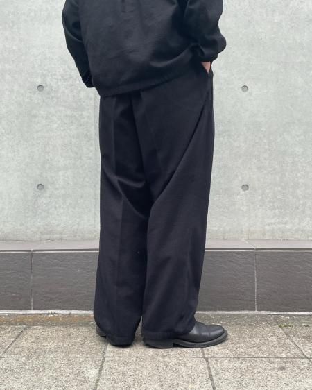 COOTIE (クーティー) Silk Nep 2 Tuck Easy Trousers(シルクネップ２タックイージートラウザー) Black