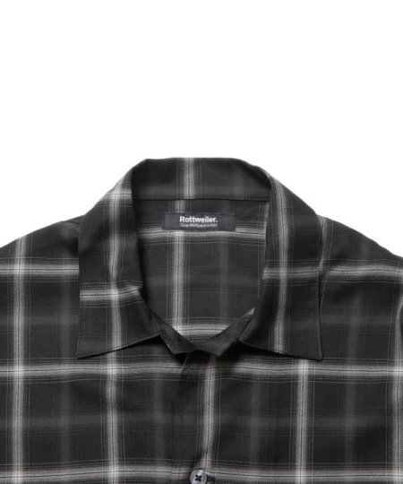 ROTTWEILER (ロットワイラー) R9 CHECK SHIRT (チェックオープンカラーシャツ) BLACK