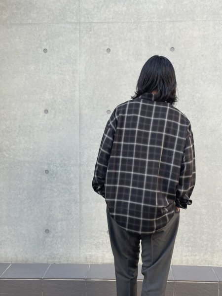 ROTTWEILER (ロットワイラー) R9 CHECK SHIRT (チェックオープンカラーシャツ) BLACK