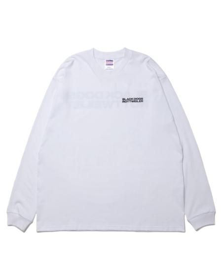ROTTWEILER ロンT ROTTWEILER (ロットワイラー) 2 LINE L/S TEE (プリント長袖T) WHITE
