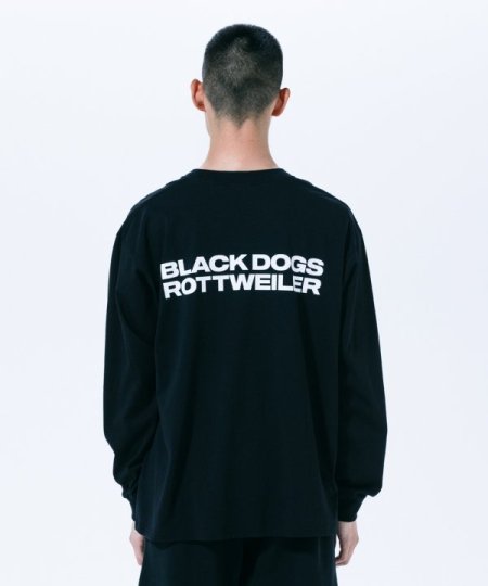 ROTTWEILER (ロットワイラー) 2 LINE L/S TEE (プリント長袖T) BLACK