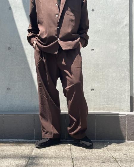 COOTIE (クーティー) T/W Sucker 2 Tuck Easy Pants (T/Wサッカーツータックイージーパンツ) Brown