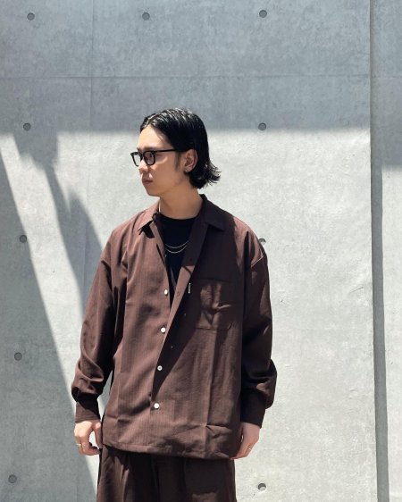 COOTIE (クーティー) T/W Sucker Open Collar L/S Shirt (T/Wサッカー