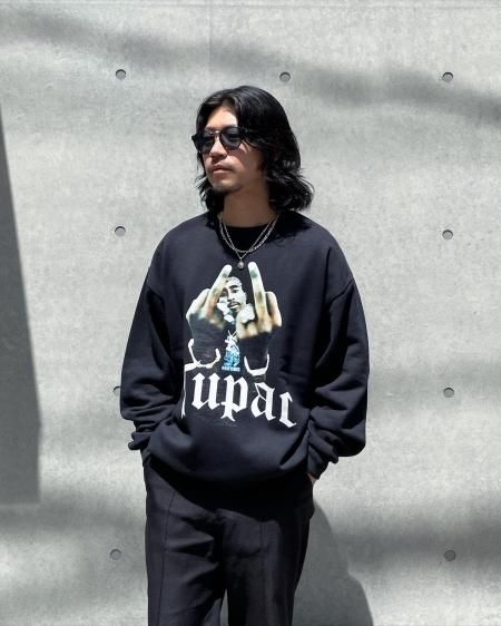 WACKO MARIA (ワコマリア) TUPAC / CREW NECK SWEAT SHIRT (クルーネックスウェット) BLACK