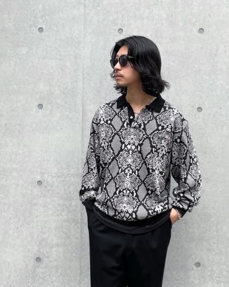 WACKO MARIA (ワコマリア) PYTHON KNIT POLO SHIRT (パイソン柄ニット ...