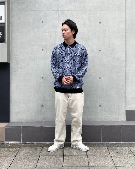 WACKO MARIA (ワコマリア) PYTHON KNIT POLO SHIRT (パイソン柄ニットポロシャツ) BLUE