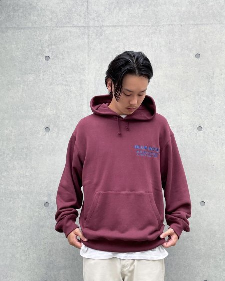 WACKO MARIA (ワコマリア) BLUE NOTE / MIDDLE WEIGHT PULLOVER HOODED SWEAT SHIRT (  TYPE-3 ) BURGUNDY