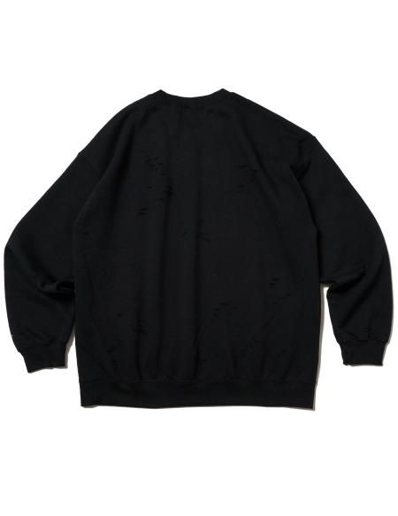 DELUXE ダメージ加工 ブラックスウェット DELUXE ダメージ加工 ブラックスウェット