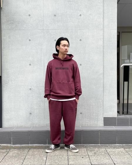 WACKO MARIA (ワコマリア) MIDDLE WEIGHT PULLOVER HOODED SWEAT SHIRT  (ミドルウェイトプルオーバーパーカー) BURGUNDY