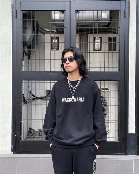 WACKO MARIA (ワコマリア) MIDDLE WEIGHT CREW NECK SWEAT SHIRT  (ミドルウェイトクルーネックスウェット) BLACK