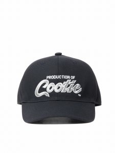 COOTIE (クーティー) Embroidery T/C Gabardine 6 Panel Cap (PRODUCTION OF COOTIE) (6パネルキャップ) Black