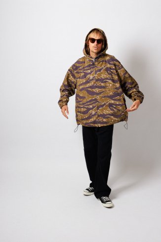 WAX (ワックス) Balloon hood jacket (タイガーカモ柄フードジャケット) TIGER CAMO