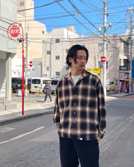 WAX (ワックス) Shaggy ombre check shirts (オンブレチェックシャツ) BROWN