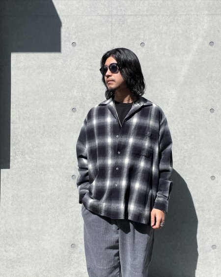 WAX (ワックス) Shaggy ombre check shirts (オンブレチェックシャツ